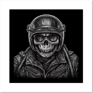 Skull Retro Motorcycle Vintage Posters and Art